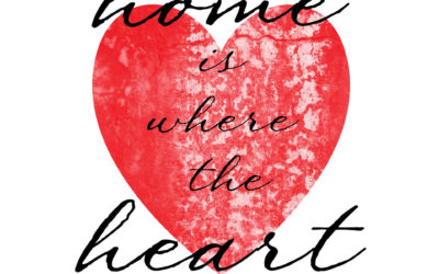 image of heart shape Home is where the heart is line written on it